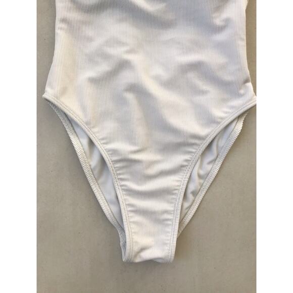 Xhilaration Swim One Piece Swimsuit Ribbed Ruffled Swimwear - Picture 4 of 10